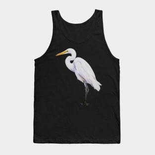 Great White Egret Painting (no background) Tank Top